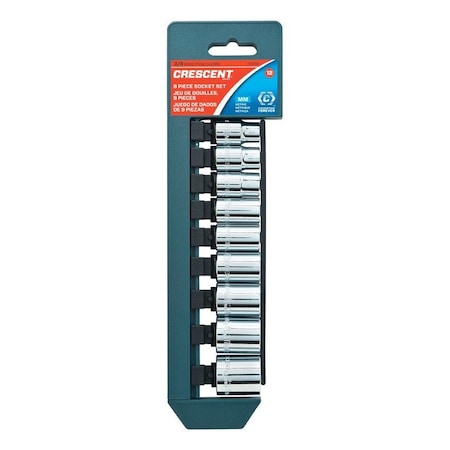 Weller Crescent 3/8 in. drive Metric 12 Point Standard Socket Set 9 pc CSAS5N